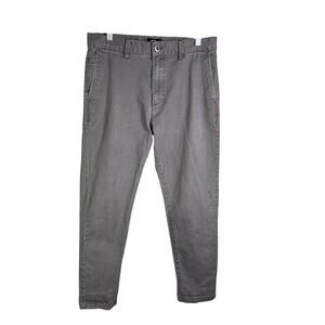 RVCA Chino Pants Womens 32 Med Gray Hitcher Stretch Ankle‎ Cut